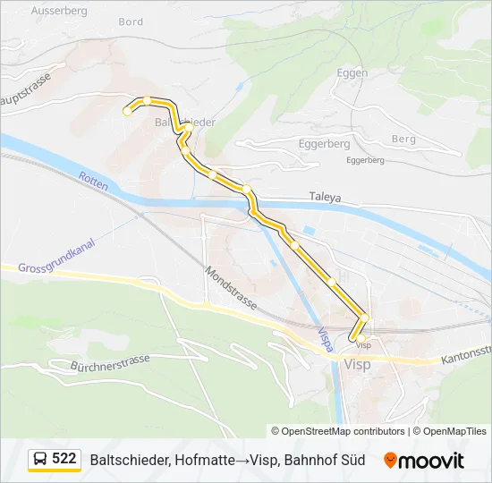 522 Bus Line Map