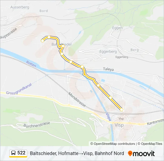 522 Bus Line Map
