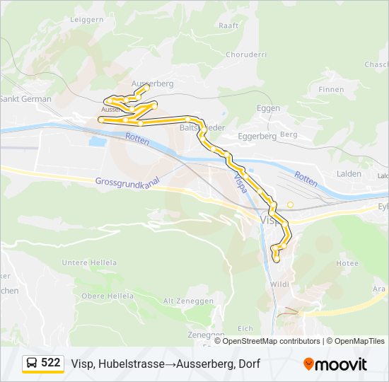 522 Bus Line Map