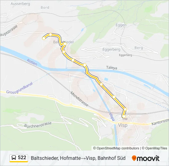 522 Bus Line Map