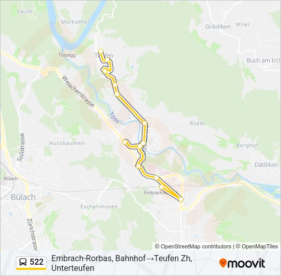 522 Bus Line Map