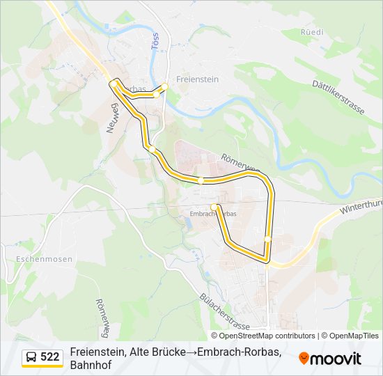 522 Bus Line Map