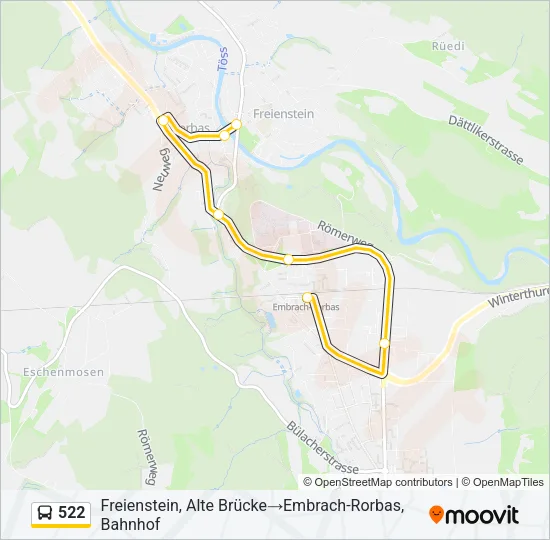 522 Bus Line Map