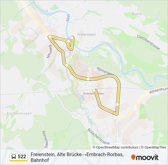522 Bus Line Map