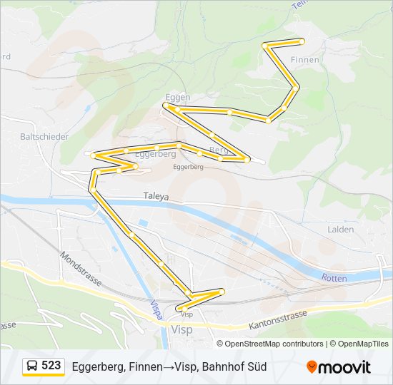 523 Bus Line Map