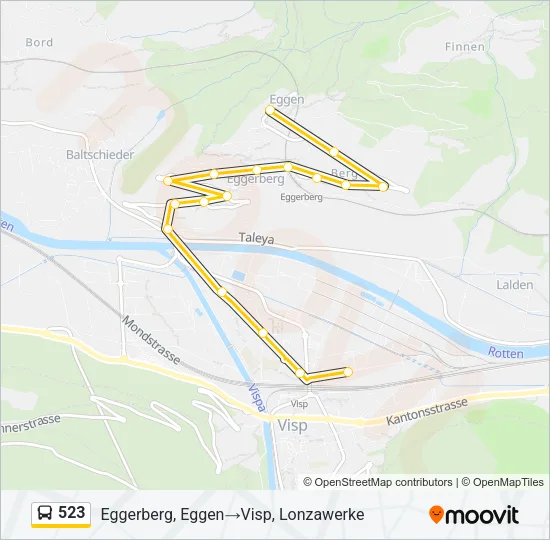 523 Bus Line Map