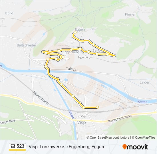 523 Bus Line Map
