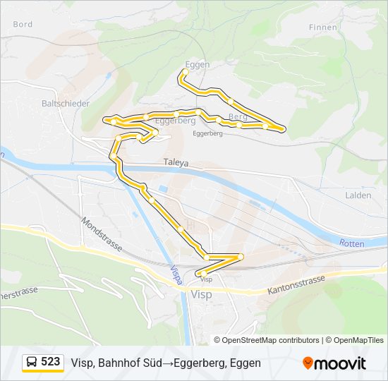 523 Bus Line Map
