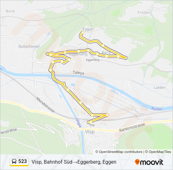 523 Bus Line Map
