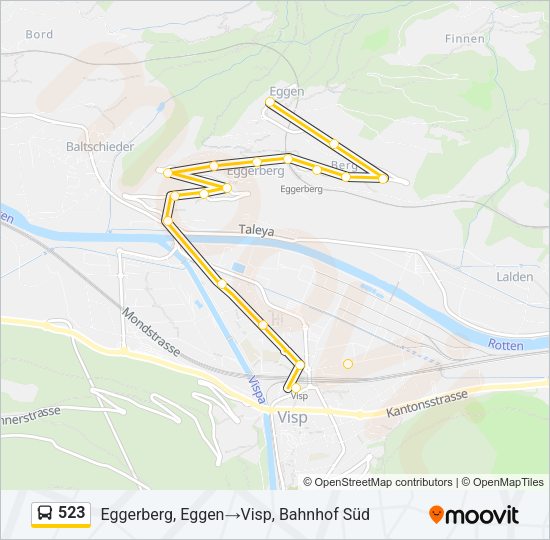 523 Bus Line Map