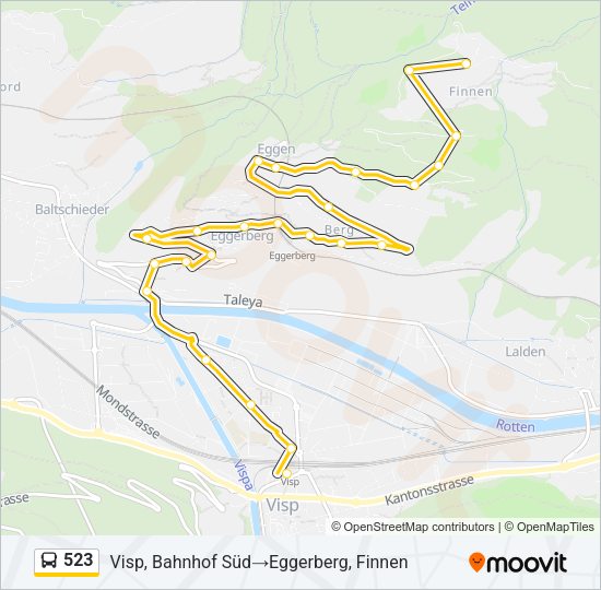 523 Bus Line Map