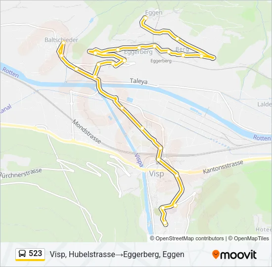 523 Bus Line Map