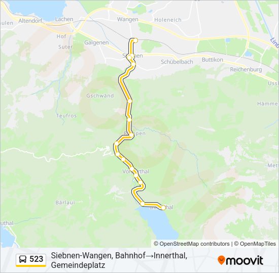 523 Bus Line Map