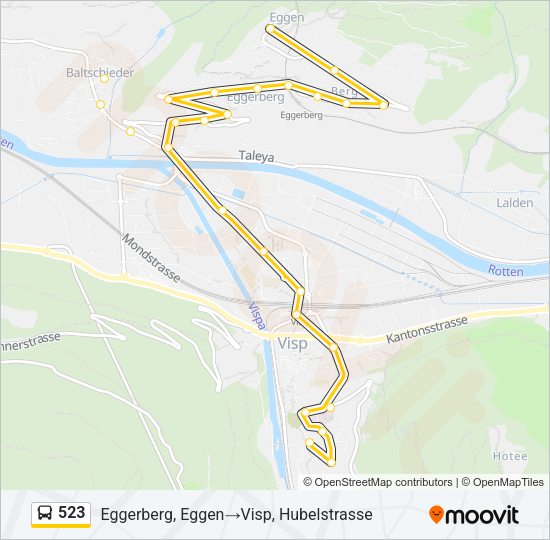 523 Bus Line Map