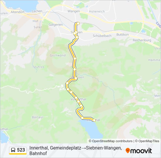 523 Bus Line Map