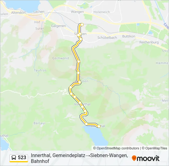 523 Bus Line Map