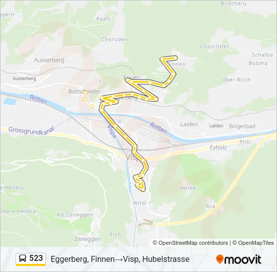 523 Bus Line Map