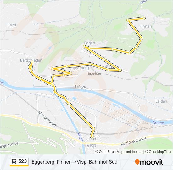 523 Bus Line Map