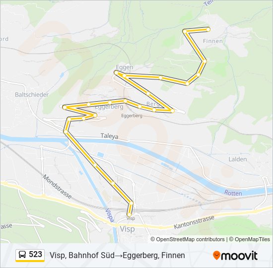 523 bus Line Map