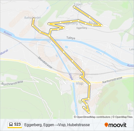 523 bus Line Map