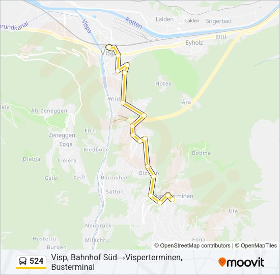 524 Bus Line Map