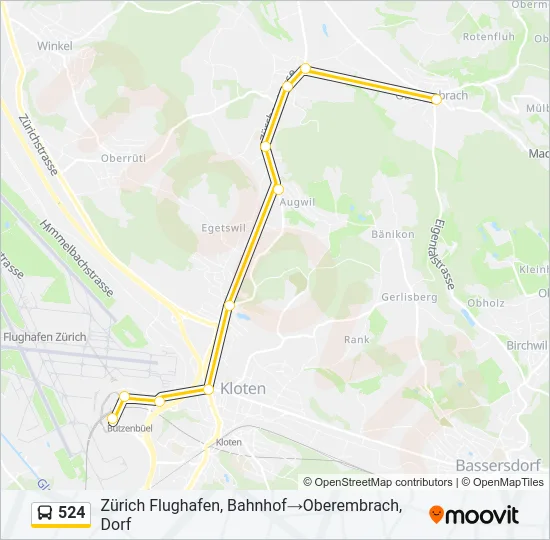 524 Bus Line Map