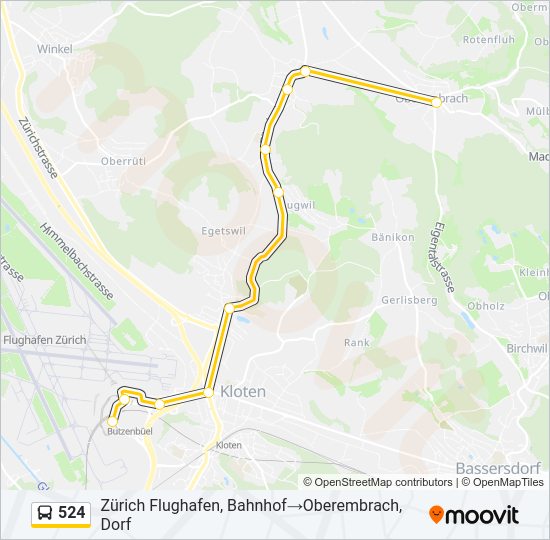 524 Bus Line Map