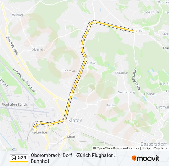 524 Bus Line Map