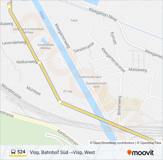 524 Bus Line Map