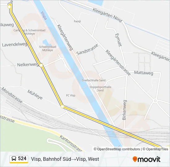 524 Bus Line Map