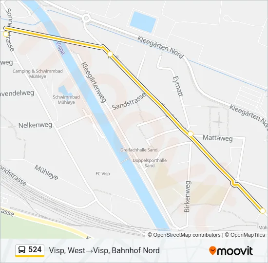 524 Bus Line Map