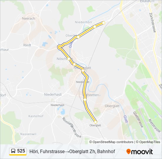 525 bus Line Map