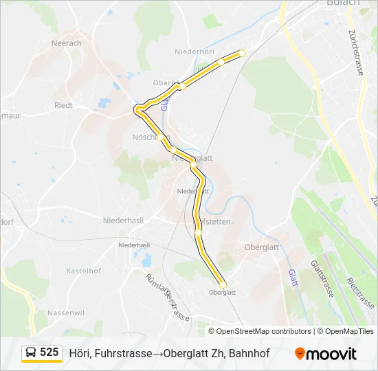 525 Bus Line Map