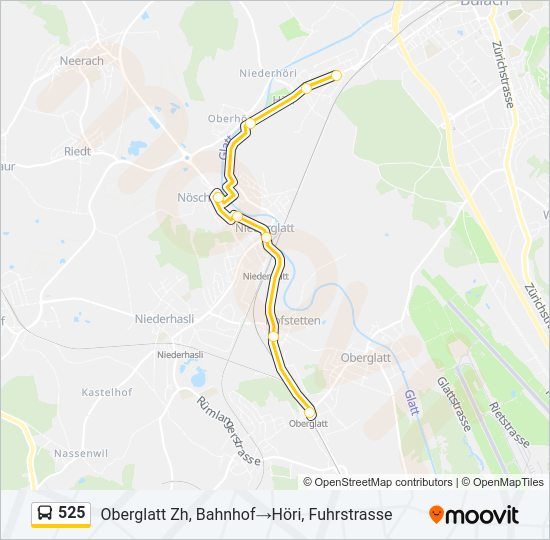 525 Bus Line Map