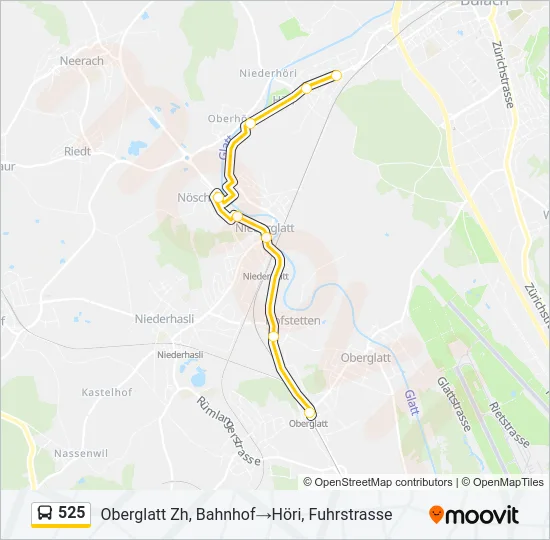 525 Bus Line Map