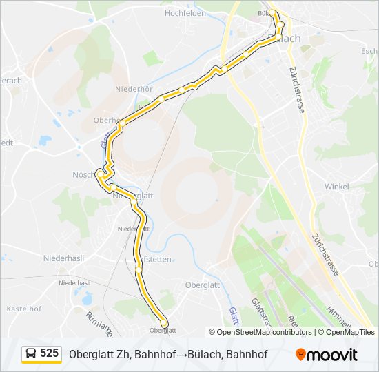 525 bus Line Map