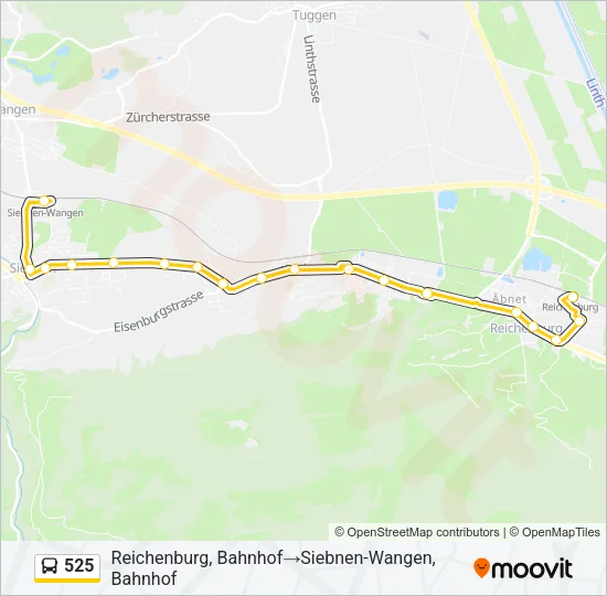 525 Bus Line Map
