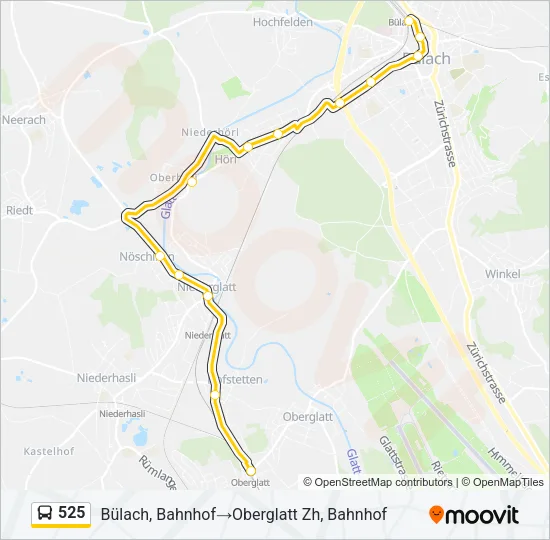 525 Bus Line Map