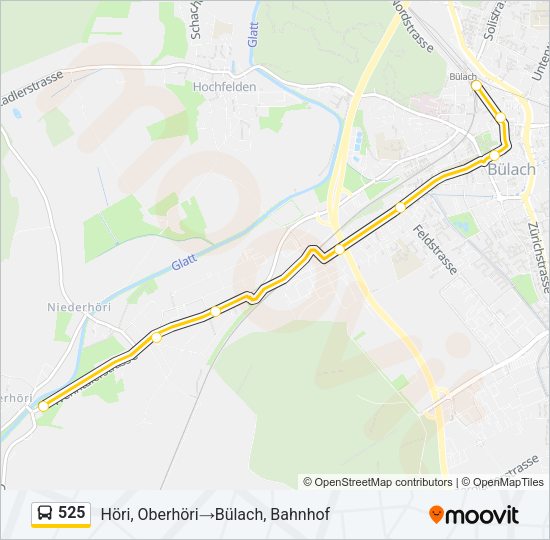 525 Bus Line Map