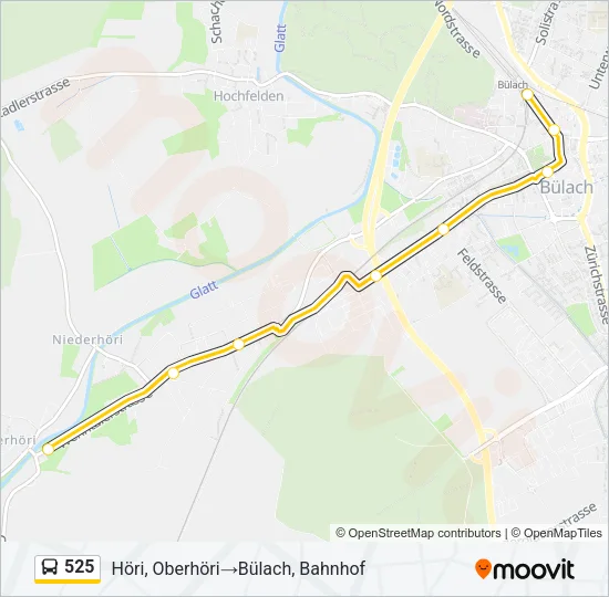 525 Bus Line Map