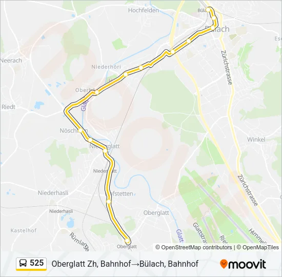 525 Bus Line Map