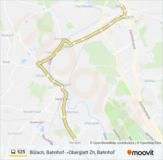 525 Bus Line Map