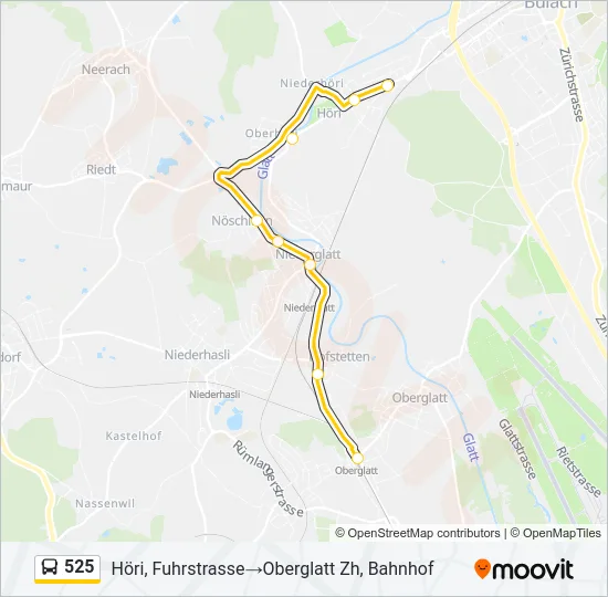 525 Bus Line Map