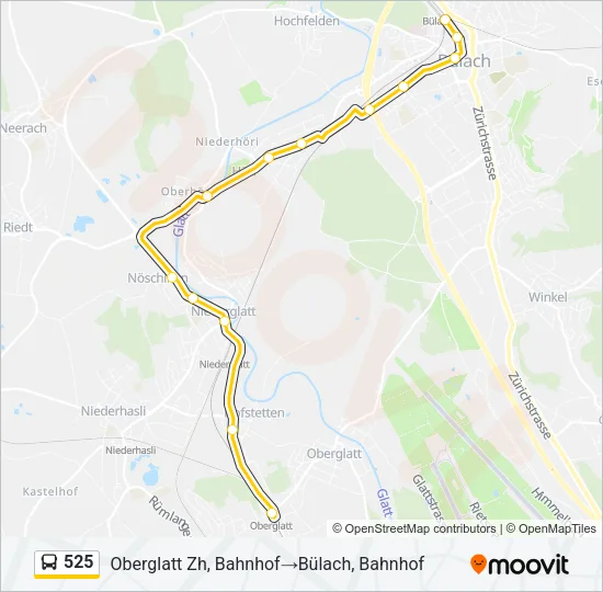 525 Bus Line Map