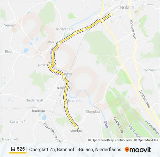 525 Bus Line Map