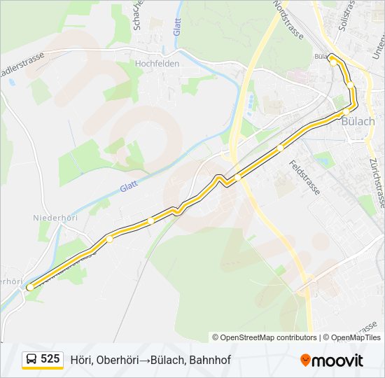 525 Bus Line Map