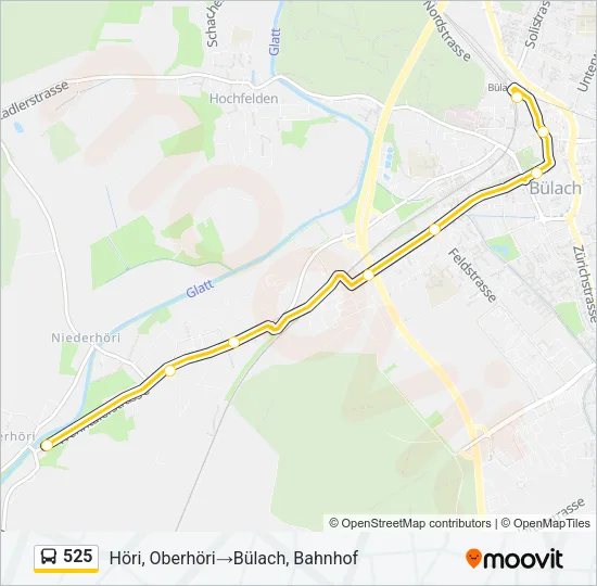 525 Bus Line Map