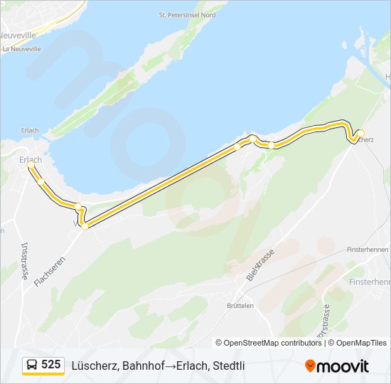 525 Bus Line Map