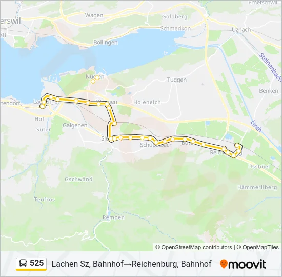 525 Bus Line Map