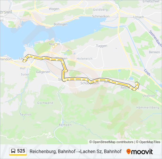 525 Bus Line Map